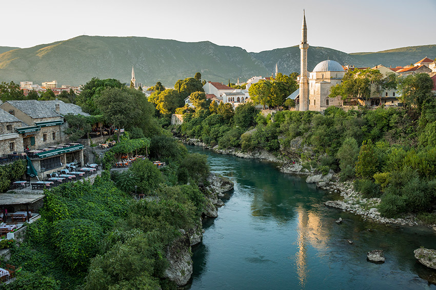 The Neretva river in central Mostar.