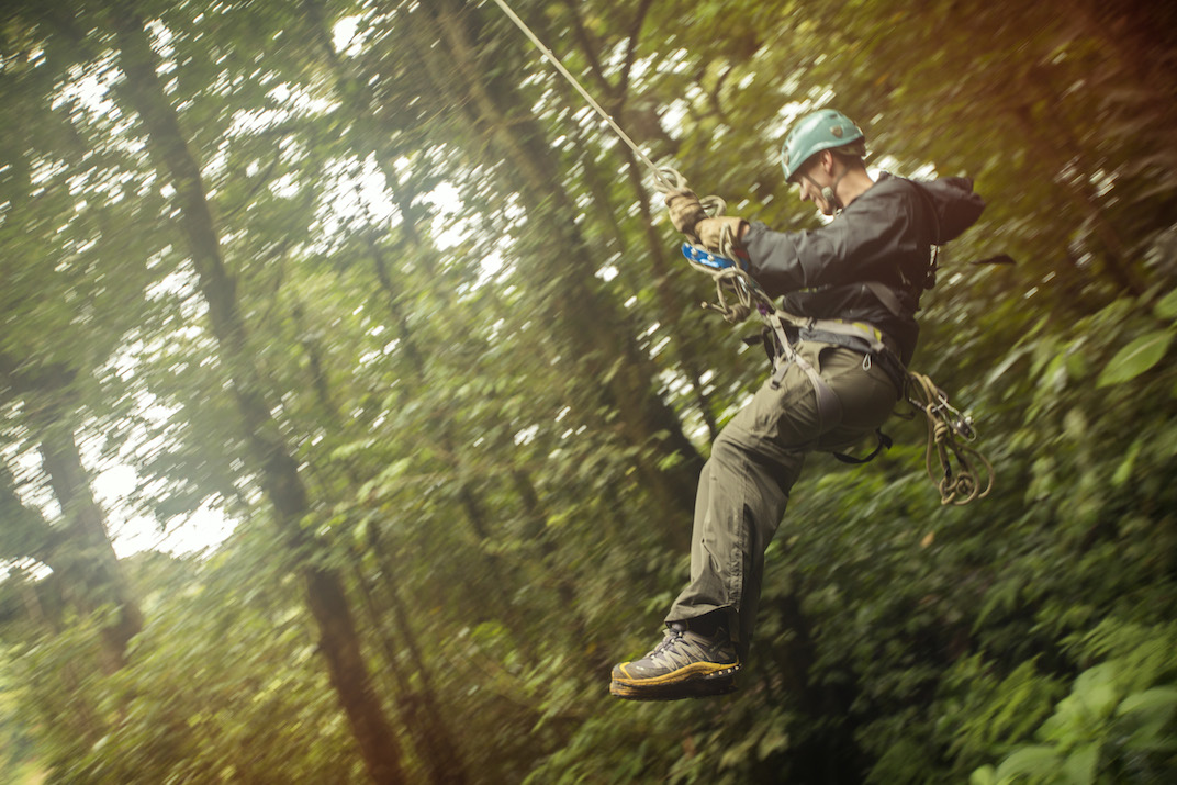 Flying through the Santa Elena Cloud Reserve.