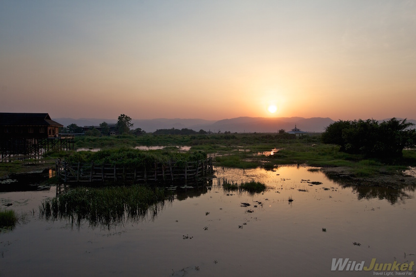 Sunrise on Inle Lake.