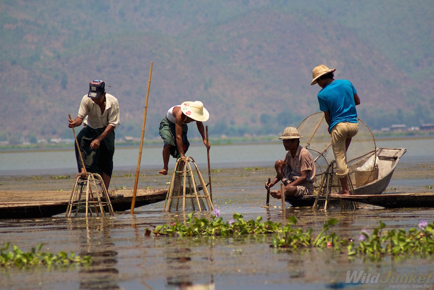 Leg-rowing is an acrobatic fishing technique that is harder than it looks.