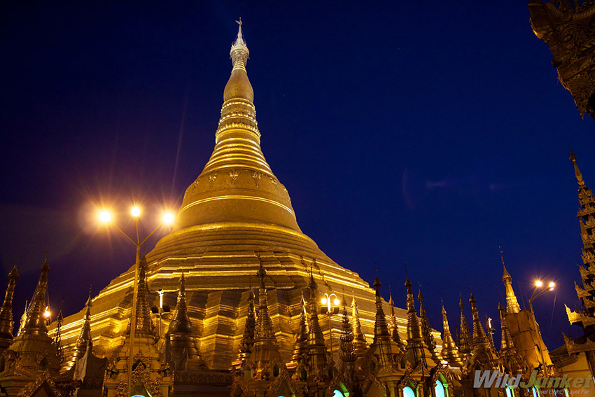 Shwedagon Paya by night.