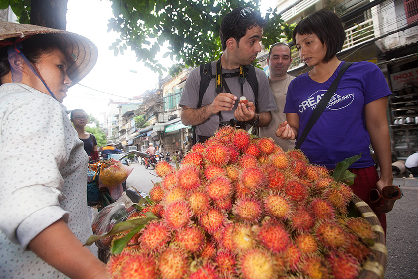 If you are going to partake in fresh fruit, one's with a peel are generally safer.