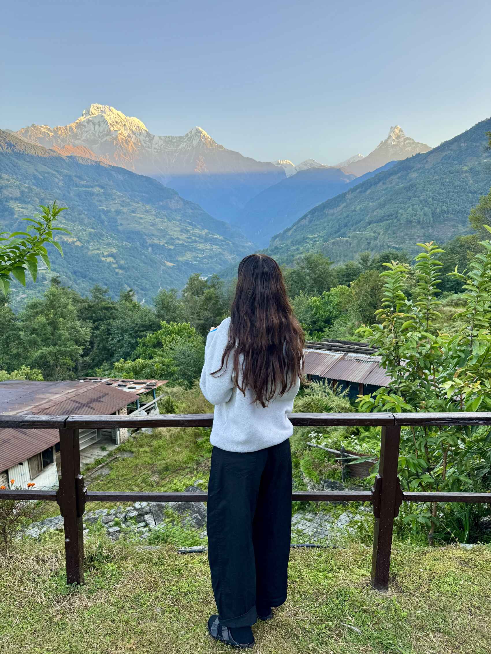 Raeann Watt surveying the view in the Annapurna Valley in Nepal