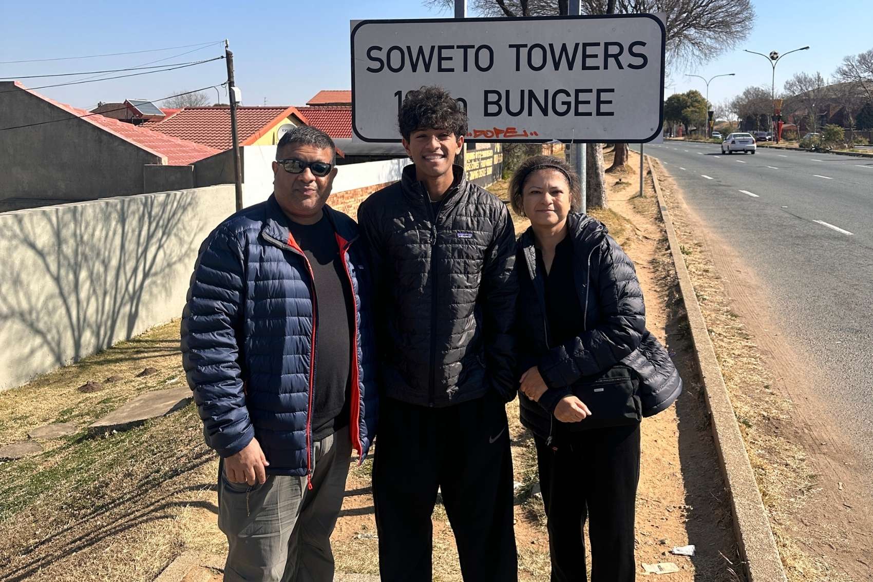 Rima Chakravaty and her family outside Soweto in Johannesburg